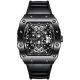 Lianfudai watches on sale clearance Fashion Men Sport Watch Richard Tonneau Dial Hollow Quartz Wristwatches Waterproof Rubber Strap Luxury Mens Skeleton Watches