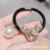 Lianfudai jewelry gifts for women hot sale hairpin Women Hair Ties Elastic Rubber Bands Girl Crystal Zircon Bear Flower Star Korean Scrunchies Head Accessories Handmade Wholesale