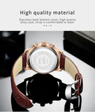 Lianfudai father's day gifts  Watches Mens Top Brand Luxury Clock Casual Leathe 24Hour Moon Phase Men Watch Sport Waterproof Quartz Chronograph+Box