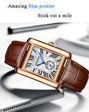 Lianfudai watches on sale clearance Fashion Lovers Watches Men Women Casual Leather Strap Quartz Watch Elegant Squar Retro Roman Numeral Scale Couple Watch Clock