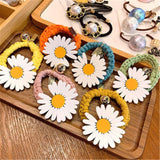 Lianfudai  Women Hair Ties Elastic Rubber Bands Girl Acrylic Tracy Flower Floral Korean Scrunchies Head Accessories Handmade Wholesale