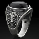 Lianfudai easter gifts for men Gothic Pirate Skull Octopus Ring Men's And Women's Unique Retro All Black Zircon Octopus Metal Punk Women's Motorcycle Ring