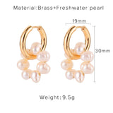 Lianfudai Trend Designs Lapis Jade Opal Freshwater Pearl Round Charm Earrings For Women Handmade Semi-Precious Stone Beads Earrings