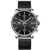 Lianfudai father's day gifts  Fashion Mens Watches Top Brand Luxury Quartz Watch Men Casual Slim Mesh Steel Waterproof Sport Watch Relogio Masculino