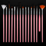 Lianfudai  jewelry for women 15PCS/Set Nail Brush Set Gel Polish Painting Drawing Brushes Nails Art Manicure Tools DIY Drawing Rhinestone Picking Brush Kits