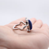 Lianfudai Elena Gilbert Daylight Rings Vintage Crystal Ring With Blue Lapis Fashion Movies Jewelry Cosplay