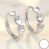 Lianfudai Fashion Earrings Heart Zircon Small Earrings For Women Jewelry Gifts