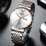 Lianfudai easter gifts for women  Fashion Luxury Men Watch Stainless Steel Waterproof Date Quartz Wristwatch Top Business Mens Watches Relogio Masculino