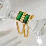 Lianfudai New Korean Statement Earrings for Women Green Acrylic Round Square Geometric Dangle Drop Earring Brincos Fashion