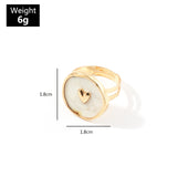 Lianfudai gifts for women Fashion Rings Alloy Drop Oil Love Heart Moon Lightning Rings Elegant Cute Round Ring Party Jewelry Jewelry for Women