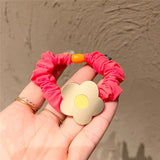 Lianfudai  Women Girl Scrunchies Elastic Hair Ties Bands Flower Colorful Summer Fashion Korean Mujer Head Accessories Hyuna Wholesale