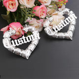 Lianfudai Christmas wishlist Spices Jewlry 30mm-70mm Custom Earrings Love shape Hiphop Sexy  Heart Bamboo Hoop Earrings Customizable Customize Name Earrings