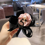 Lianfudai Camellia Barrette for Women Girl Flower Hair Clip Black White Hairpin Autumn Winter Hair Accessories Wholesale Drop Shipping