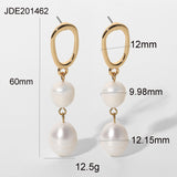 Lianfudai French Style Freshwater Pearl Pendant Drop Earrings For Women Girls Elegant Stud Earrings Jewelry Accessories