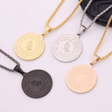 Lianfudai gifts for her Bible Verse Prayer Hands Folded Prayer Gesture Coin Medal Pendant Necklace For Men Women Couple Jewelry Gift