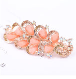 Lianfudai Barrette For Women Girl Rhinestone Crystal Big Hair Clip Hairpin Rose Peacock Flower Floral Head Accessories Wholesale