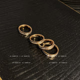 Lianfudai gifts for women  1pcs Gold Plated Titanium Steel Zirconia Couple Ring Men's and Women's Fashion Index Finger Rings Luxury Trendy Jewelry