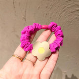 Lianfudai  Women Girl Scrunchies Elastic Hair Ties Bands Flower Colorful Summer Fashion Korean Mujer Head Accessories Hyuna Wholesale