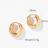 Lianfudai Classic Statement Brass Hoop Earrings For Women High Polished Geometric Chunky Circle Earrings Jewelry Gifts