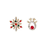 Lianfudai New Creative Christmas Ornament Stylish Christmas Elk Crystal Deer Stud Earrings Women Fashion Jewelry Gift