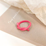 Lianfudai New Korea Style Simple Sweet Candy Color Acrylic Resin Twisted Ring Irregular Geometric Open Rings for Women