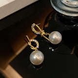 Lianfudai christmas wishlist gifts hot sale new    New Arrival Classic Simple Knot Simulated-pearl Asymmetric Earrings For Women Students Water Drop Crystal Pendant Jewelry