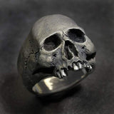 Lianfudai easter gifts for men Vintage Heavy Metal Skull Ring For Men Gothic Punk Hammer Hole Devil Skull Ring Retro Mens Rock Biker Jewelry Wholesale