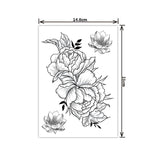 Lianfudai gifts for women  Fashion Black White Flower Tattoo Sticker Women Body Art Peony Rose Waterproof Water Transfer Temporary Tattoo