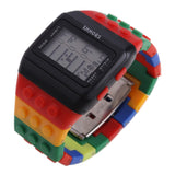 Lianfudai Christmas wishlist Hot Children's Watches Digital LED Chic Unisex Colorful Constructor Blocks Sports relogio masculino Wrist Women Watch Kids Gifts