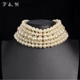 Lianfudai Pearl Necklace & Pendant Multi Layer Torques African Necklace Sets Dubai Wedding Bridal Jewelry Luxury Women Fashion Collar