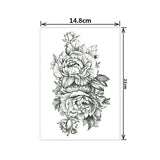 Lianfudai gifts for women  Fashion Black White Flower Tattoo Sticker Women Body Art Peony Rose Waterproof Water Transfer Temporary Tattoo