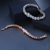 Lianfudai easter gifts for women  Luxury Big Crystal Bracelets For Women Silver color Zircon Bracelets & Bangles Femme Bridal Wedding Jewelry