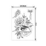 Lianfudai gifts for women  Fashion Black White Flower Tattoo Sticker Women Body Art Peony Rose Waterproof Water Transfer Temporary Tattoo