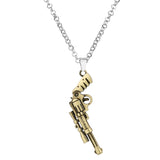 Lianfudai Pistol Pendants Necklaces Submachine Gun Necklace Men Hip Hop Jewelry Chain Collier