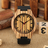 Lianfudai gifts for men Top Men&#39;s Wooden Watches High Quality Black Handmade Natural Wood Bamboo Quartz-watch No Number Face Chic Second Hand Clock Male