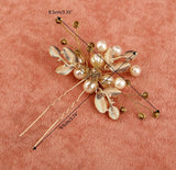 Lianfudai Handmade Hair Clip Headpiece Accessories Vintage Wedding Bridal Faux Pearl Flower Hair Pins Bridesmaid Clip Side Combs