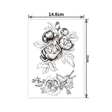 Lianfudai gifts for women  Fashion Black White Flower Tattoo Sticker Women Body Art Peony Rose Waterproof Water Transfer Temporary Tattoo