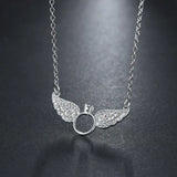 Lianfudai - Brightly New Statement Choker Necklace Angel Wings Pendants Necklaces for Women Gifts