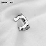 Lianfudai christmas wishlist gifts for him Men's Hip Hop Jewelry Horseshoe Rings Fashion Vintage accessories Finger Ring  stainless Steel ring