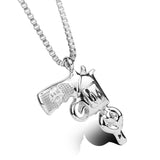 Lianfudai Pistol Pendants Necklaces Submachine Gun Necklace Men Hip Hop Jewelry Chain Collier