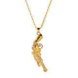 Lianfudai Pistol Pendants Necklaces Submachine Gun Necklace Men Hip Hop Jewelry Chain Collier