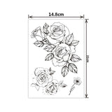 Lianfudai gifts for women  Fashion Black White Flower Tattoo Sticker Women Body Art Peony Rose Waterproof Water Transfer Temporary Tattoo