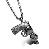 Lianfudai Pistol Pendants Necklaces Submachine Gun Necklace Men Hip Hop Jewelry Chain Collier