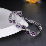 Lianfudai New Fashion Purple Zircon Bangle Bracelets Fashion New Design Wedding Jewelry for Women