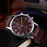 Lianfudai gifts for men New Watches Men Luxury Brand Chronograph Men Sport Watches High Quality Leather Strap Quartz Wristwatch Relogio Masculin &Ff
