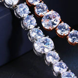 Lianfudai easter gifts for women  Luxury Big Crystal Bracelets For Women Silver color Zircon Bracelets & Bangles Femme Bridal Wedding Jewelry