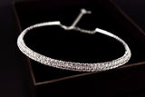 Lianfudai Christmas wishlist Hot Selling Bride Classic Rhinestone Crystal Choker Necklace Earrings and Bracelet Wedding Jewelry Sets Wedding Accessories X164