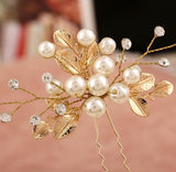 Lianfudai Handmade Hair Clip Headpiece Accessories Vintage Wedding Bridal Faux Pearl Flower Hair Pins Bridesmaid Clip Side Combs