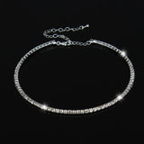 Lianfudai Women Crystal Diamante 1 Row Rhinestone Necklace Wedding Bridal Party Collar Choker Chain Necklace Jewelry Gift