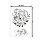 Lianfudai gifts for women  Fashion Black White Flower Tattoo Sticker Women Body Art Peony Rose Waterproof Water Transfer Temporary Tattoo